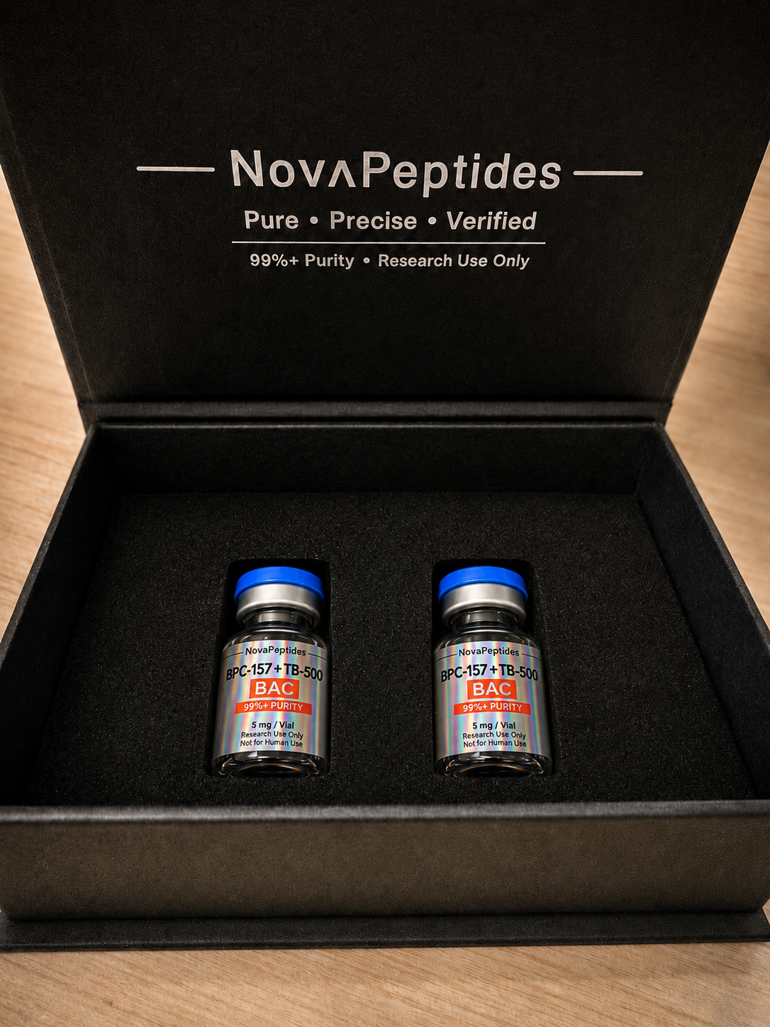 Caja Nova abierta con viales